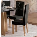 Ver imagem 5 de Kit 2 Cadeiras Nice com Espaldar – Tecido Veludo Suede, Pés em Mdf com Sapatilhas Plásticas Mel/