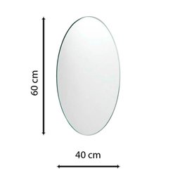 Espelho Multiuso Lapidado Pendurador 60x40 cm Oval - 4