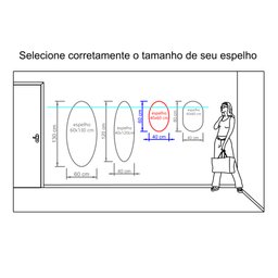 Espelho Multiuso Lapidado Pendurador 60x40 cm Oval - 6