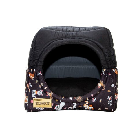 Cama Iglu e Toca para Gato Luppet com Arranhador Preto Gatinho - G