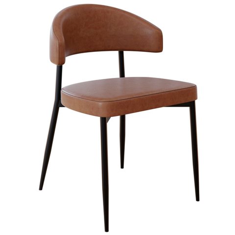 Cadeira de Jantar Estofada Kit 2 Chloe M25 Sintético Whisky - Mpozenato