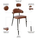 Ver imagem 3 de Cadeira de Jantar Estofada Kit 2 Chloe M25 Sintético Whisky - Mpozenato