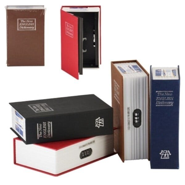 Cofre de Segurança Grande Portátil com Senha Livro Camuflado Porta Joias Dinheiro com Segredo Luxo - 2