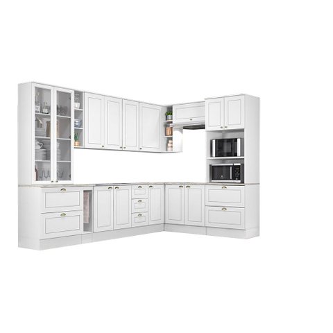 Cozinha Modulada Americana com 13 Peças Branco Hp - Henn