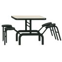 Ver imagem 6 de Mesa para Refeitório Escamoteável 04 Lugares Mdp Branco de 25 Mm - Assento Preto - 50401