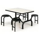 Ver imagem 5 de Mesa para Refeitório Escamoteável 04 Lugares Mdp Branco de 25 Mm - Assento Preto - 50401