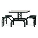 Ver imagem 7 de Mesa para Refeitório Escamoteável 04 Lugares Mdp Branco de 25 Mm - Assento Preto - 50401
