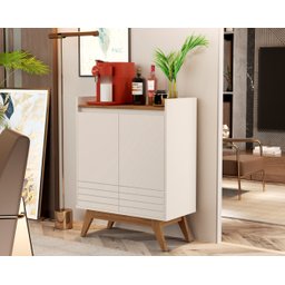 Buffet Aparador 2 Portas Retrô Eros Giga - Cumaru/Off White - 2