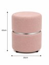 Ver imagem 2 de Puff com Cinta no Meio Prata Rosa Linho - Let Móveis