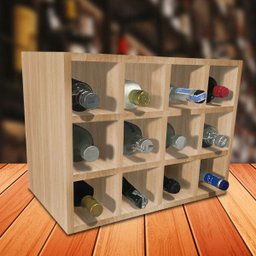 Adega MDF Suporte Nicho De 12 Garrafas Vinho De Parede - 6