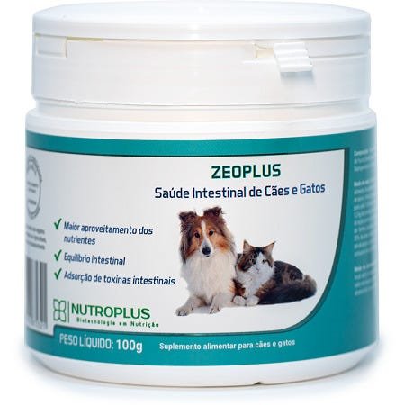 Suplemento Alimentar Nutroplus ZeoPlus Saúde Intestinal para cães e gatos 100g - 1