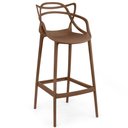 Ver imagem 2 de Kit 5 Banqueta Alta Allegra com Encosto Design Cozinha/bancada - Marrom