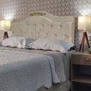 Ver imagem 2 de Cabeceira de Cama Solteiro Capitone Provençal Detalier Suede Bege 120 Rbl