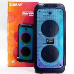 Caixa de Som Portátil Sumay Sun Fire com LED 600W Bluetooth SM - 4