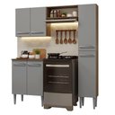 Ver imagem 2 de Armário de Cozinha Compacta 156 Cm Rustic-cinza Emilly Madesa 02