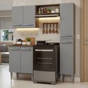 Ver imagem 1 de Armário de Cozinha Compacta 156 Cm Rustic-cinza Emilly Madesa 02