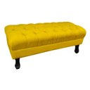 Ver imagem 2 de Puff Calçadeira Retrô 1,20 Metro Luis XV Capitonê Suede Amarelo
