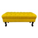 Ver imagem 1 de Puff Calçadeira Retrô 1,20 Metro Luis XV Capitonê Suede Amarelo