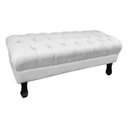 Ver imagem 2 de Puff Calçadeira Retrô 1,20 Metro Luis XV Capitonê Suede Branco
