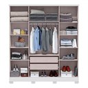 Ver imagem 3 de Guarda-roupa Casal Monaco 4 Portas 2 Gavetas com Espelho Branco - Mx Móveis