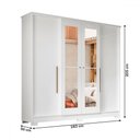 Ver imagem 4 de Guarda-roupa Casal Monaco 4 Portas 2 Gavetas com Espelho Branco - Mx Móveis