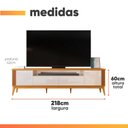 Ver imagem 4 de Rack Bancada para Tv até 75 Polegadas 2,18m 2 Portas Detalhe Ripado Vetro Madeirado/off White