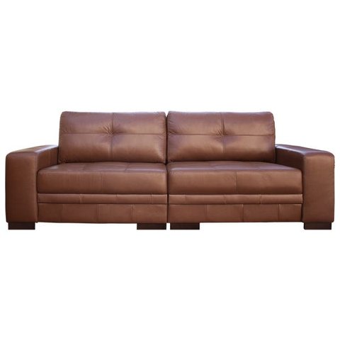 Sofá de Couro 2 Lugares Monblanc Conhaque 1,70cm Touro e Cia