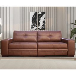 Sofá de Couro 2 Lugares Monblanc Conhaque 1,70cm  Touro e Cia - 2