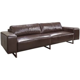 Sofá Dublin 3 Lugares Napa Cristal Tabaco x302 2,20M Base Metálica - D'Rossi - 1