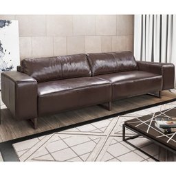 Sofá Dublin 3 Lugares Napa Cristal Tabaco x302 2,20M Base Metálica - D'Rossi - 2