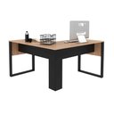 Ver imagem 6 de Mesa de Canto para Escritório em L 136cm Amendoa/Preto ME4181 - Tecno Mobili