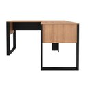 Ver imagem 3 de Mesa de Canto para Escritório em L 136cm Amendoa/Preto ME4181 - Tecno Mobili