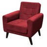 Poltrona Decorativa com Pés Palito Livia Suede Pena Vermelho - Vee Decor - 1