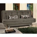 Ver imagem 4 de Sofá Cama Reclinável 3 Lugares Salomé 182cm Suede Pena Marrom - Vee Decor