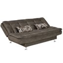 Ver imagem 2 de Sofá Cama Reclinável 3 Lugares Salomé 182cm Suede Pena Marrom - Vee Decor