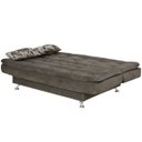 Ver imagem 3 de Sofá Cama Reclinável 3 Lugares Salomé 182cm Suede Pena Marrom - Vee Decor