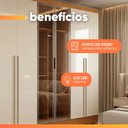 Ver imagem 6 de Guarda Roupas Casal 6 Portas Reflecta com LED 4 Gavetas Mavie