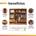 Ver imagem 4 de Guarda Roupas Casal 6 Portas Reflecta com LED 4 Gavetas Mavie