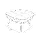 Ver imagem 4 de Poltrona com Puff Costela Corano Branco Base Metal Vallisa Decor