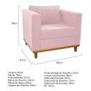 Ver imagem 5 de Kit Sofá 2 Lugares e 2 Poltronas Europa Suede ADJ Decor - Rosa Bebê