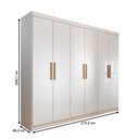 Ver imagem 4 de Guarda-roupa Casal Aurora Radiante 6 Portas 2 Gavetas - Panorama Móveis