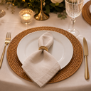 Ver imagem 6 de Kit 2 Sousplat Estilo Rattan Dourado 33cm Polipropileno