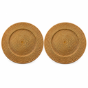 Ver imagem 5 de Kit 2 Sousplat Estilo Rattan Dourado 33cm Polipropileno