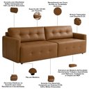 Ver imagem 5 de Sofá 4 Lugares para Sala de Estar Living 270cm Belluno L06 Couro Amêndoa - Lyam Decor