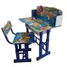 Mesa ajustavel infantil com cadeira kit didatico para crianças mesinha de estudo azul meninos - 1