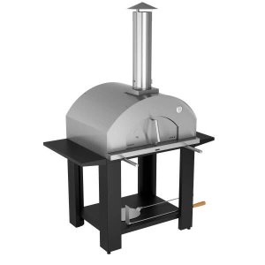 Forno de Pizza a Lenha Garden Grande 815EX Inox/Preto Nápoli Metávila