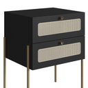 Ver imagem 7 de Mesa de Cabeceira com 2 Gavetas Pé Metal Arlo A10 Nero/dourado - Mpozenato