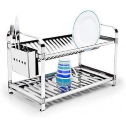 Escorredor Louças 20 Pratos Porta Talher em Aço Inox - 1
