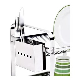 Escorredor Louças 20 Pratos Porta Talher em Aço Inox - 2