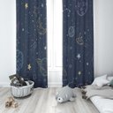 Ver imagem 1 de Cortina Tecido Oxford Quarto Infantil Formas Coloridas Estrelas e Planetas - 140x220cm